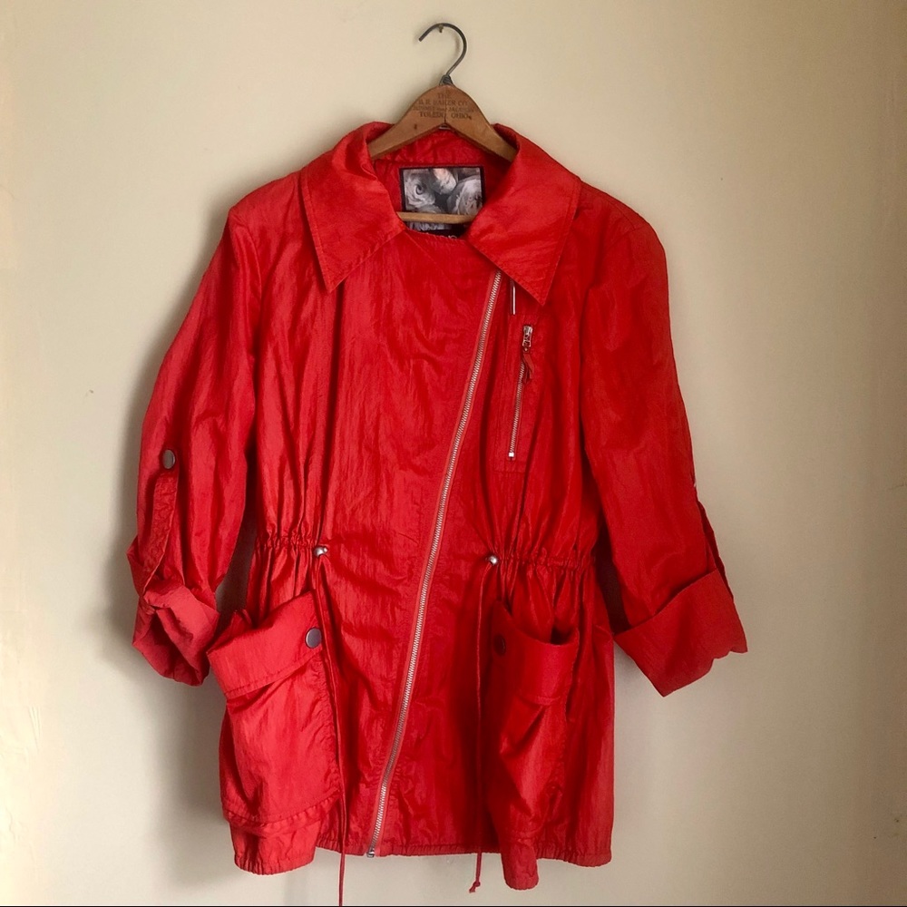 Kenzie Cinch Waist Red Raincoat
